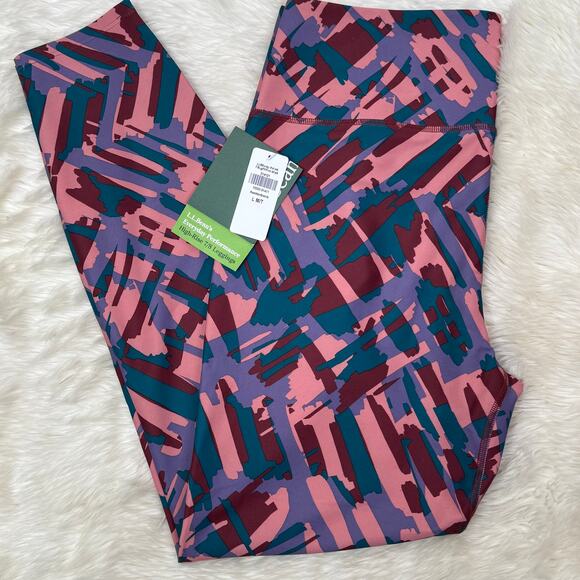 L.L. Bean Women's Everyday Performance High-Rise 7/8 Print Leggings Tall L NWT - Picture 1 of 9